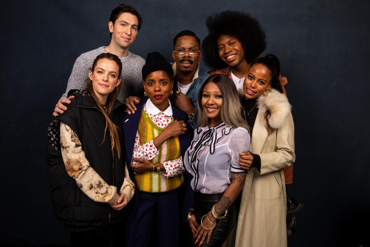 Riley Keough, Nicholas Braun, Janicza Bravo,  A’Ziah King, Jeremy O. Harris, and Taylour Paige of “Zola.”