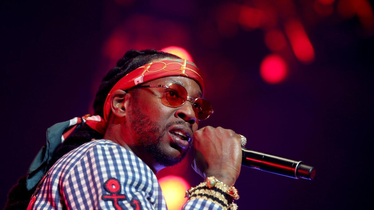 Georgia rapper 2 Chainz performs during the BET Experience at Staples Center.