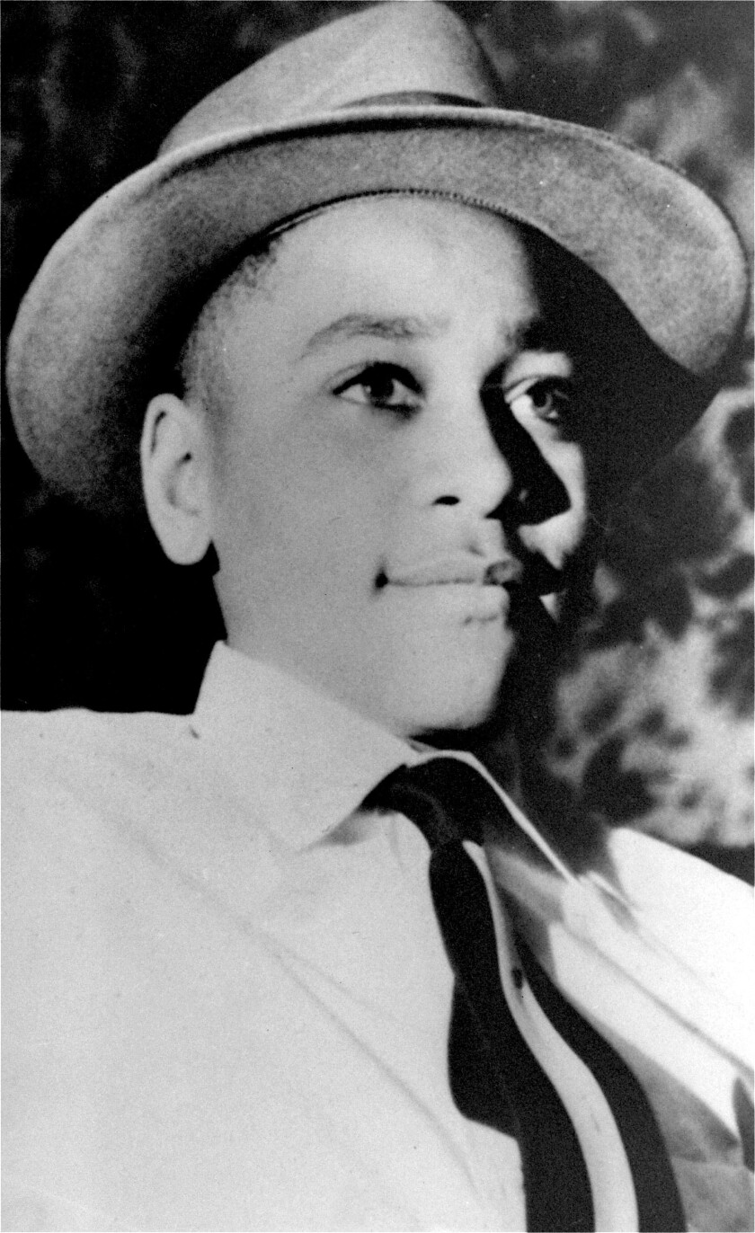 FILE - An undated portrait shows Emmett Till. The 14-year-old from Chicago was visiting relatives in Mississippi in August 1955 when he was kidnapped, tortured and killed after witnesses heard him whistle at a white woman. Till's mother insisted on an open-casket funeral, and Jet magazine published photos of his brutalized body. Those images galvanized the civil rights movement. On Feb. 28, 2022, a Mississippi county approved contracts for a bronze statue of Till that will be put in a park. (AP Photo/File)