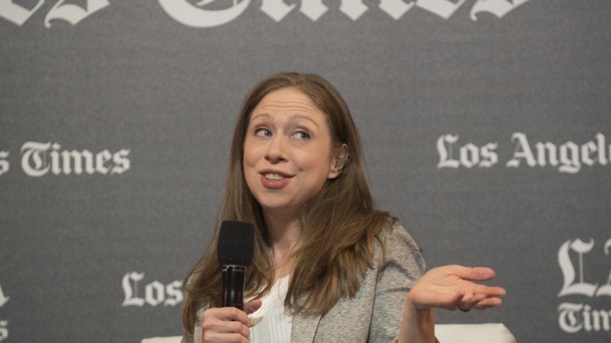 Chelsea Clinton, the author of the children's book "Don't Let Them Disappear," made an appearance at the Los Angeles Times Festival of Books at USC.