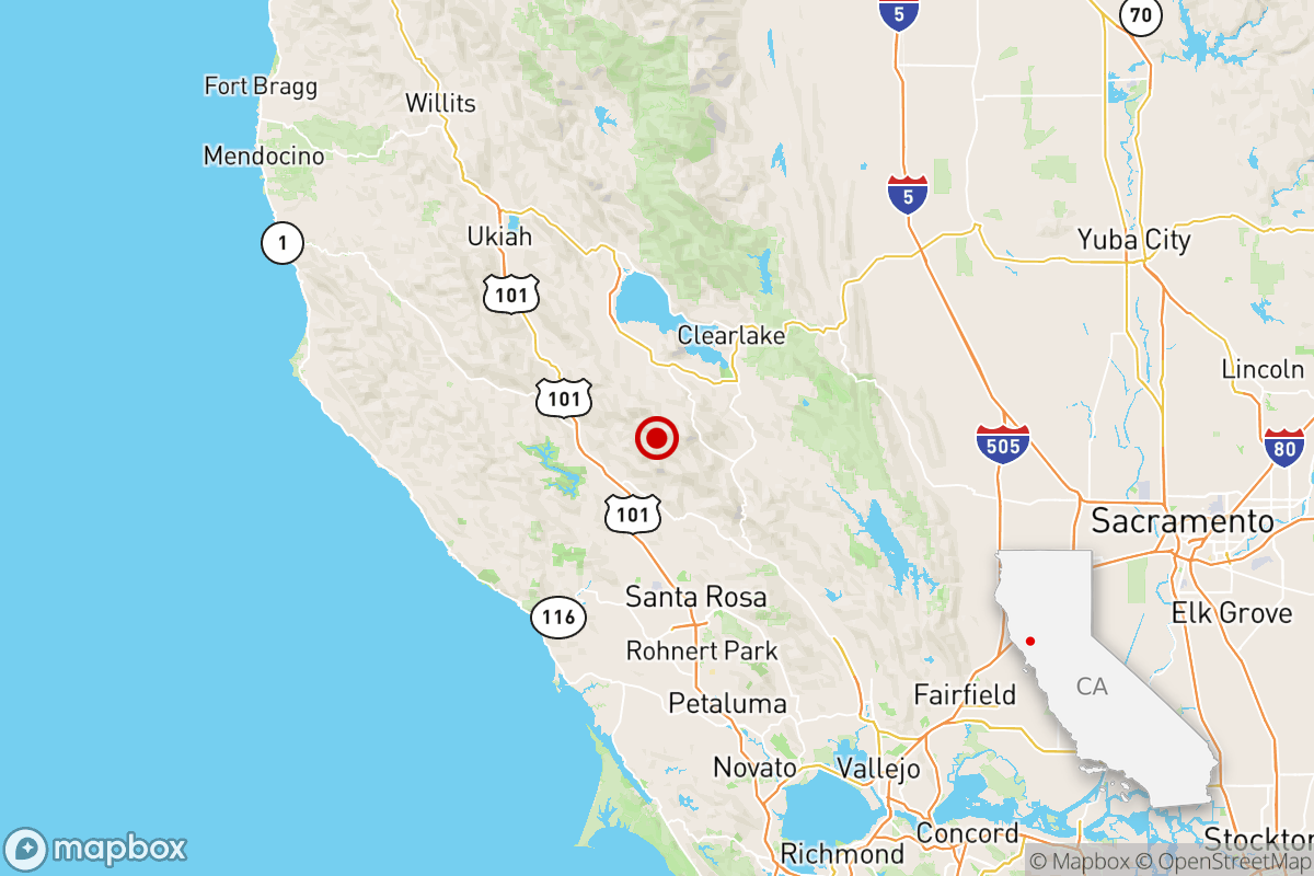Map shows where earthquake was reported