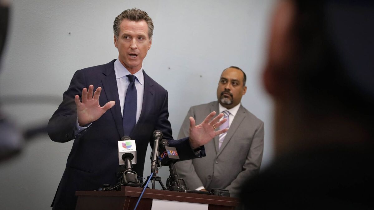 California Governor-elect Gavin Newsom held a press conference at the Casa Familia Civic Center in San Ysidro after touring the Otay Mesa Immigration Detention Center.