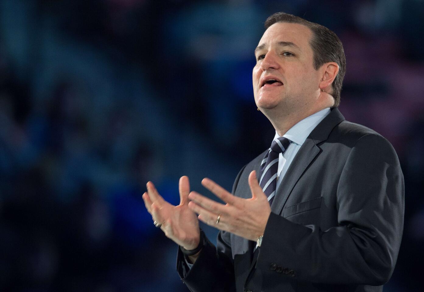 Sen. Ted Cruz, R-Texas, announces his campaign for president March 23, 2015, at Liberty University in Lynchburg, Va.