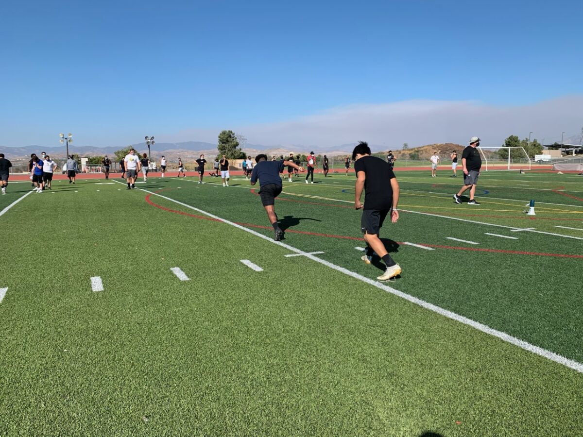 Golden Valley began football conditioning workouts on Monday.