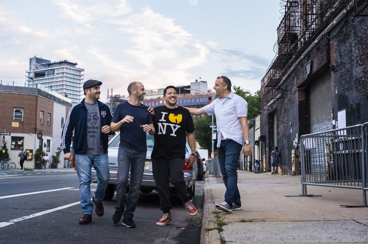 Brian Quinn, from left, James Murray, Sal Vulcano and Joe Gatto in 'Impractical Jokers: The Movie'