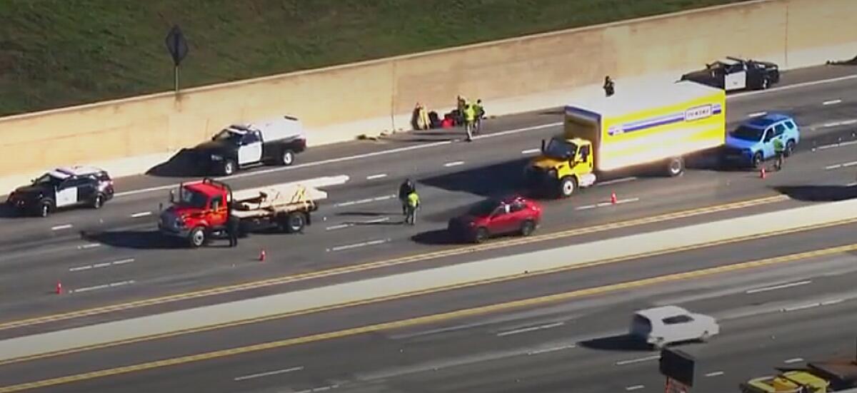 A fatal crash involving three vehicles on the 118 Freeway triggered major delays.