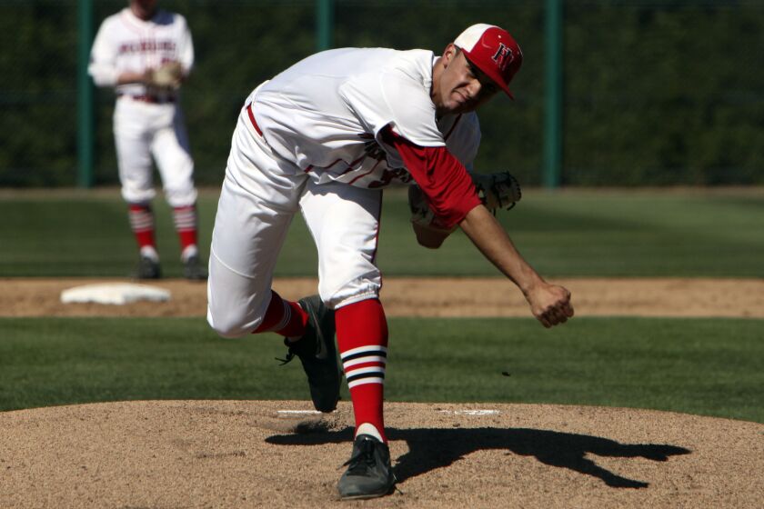Harvard-Westlake pitcher Jack Flaherty delivers during a game against Alemany in April. Flaherty has committed to the University of North Carolina.