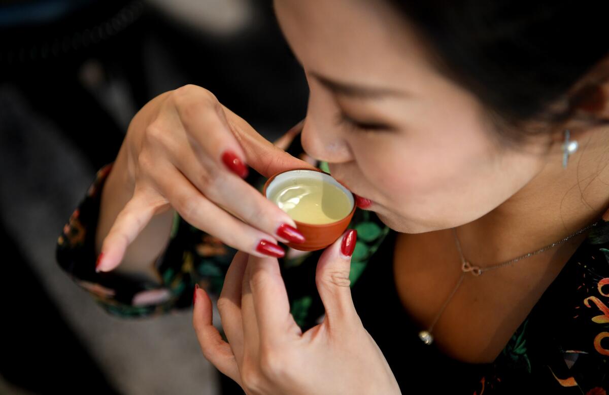 Tea drinking at the Cha Garden at the Lucky Dragon casino in Las Vegas.