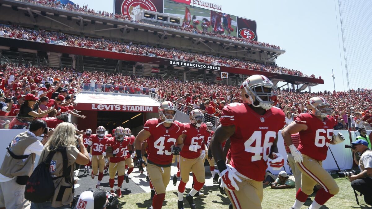 San Francisco 49ers re-sod field after one game at new Levi's Stadium - Los  Angeles Times