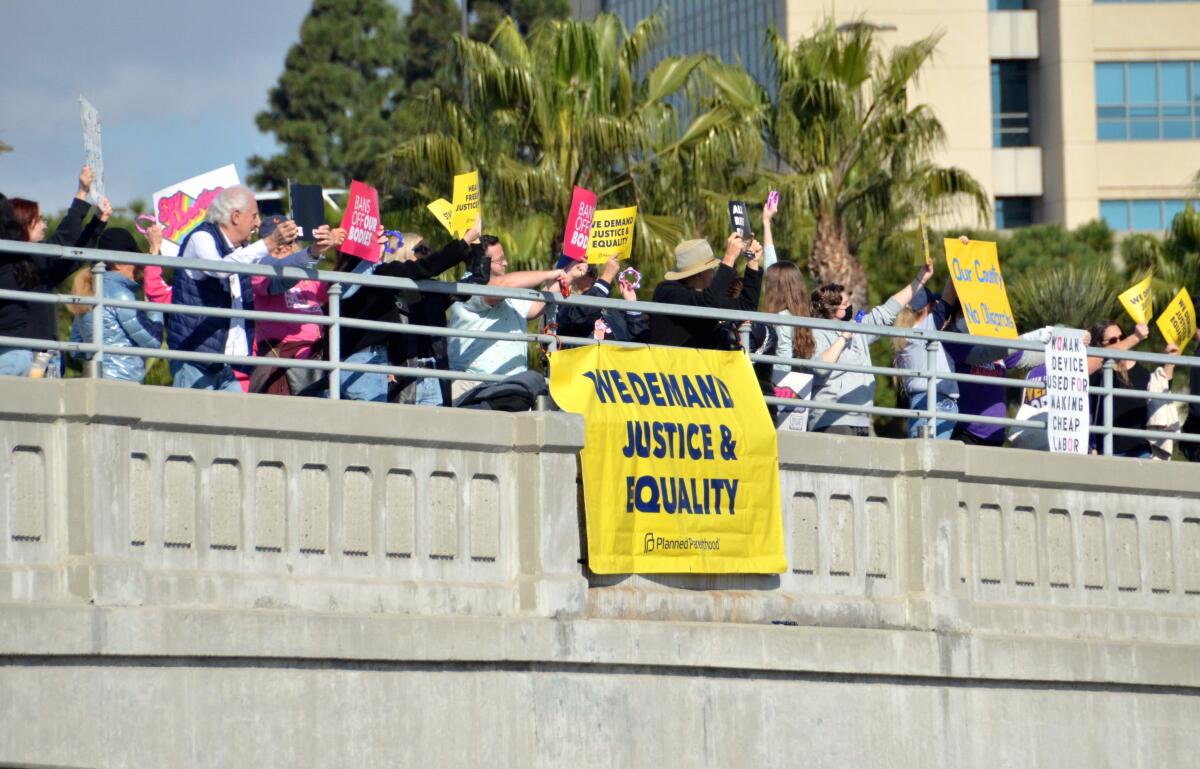Supporters of Planned Parenthood of Orange and San Bernardino Counties held public protests in several cities.