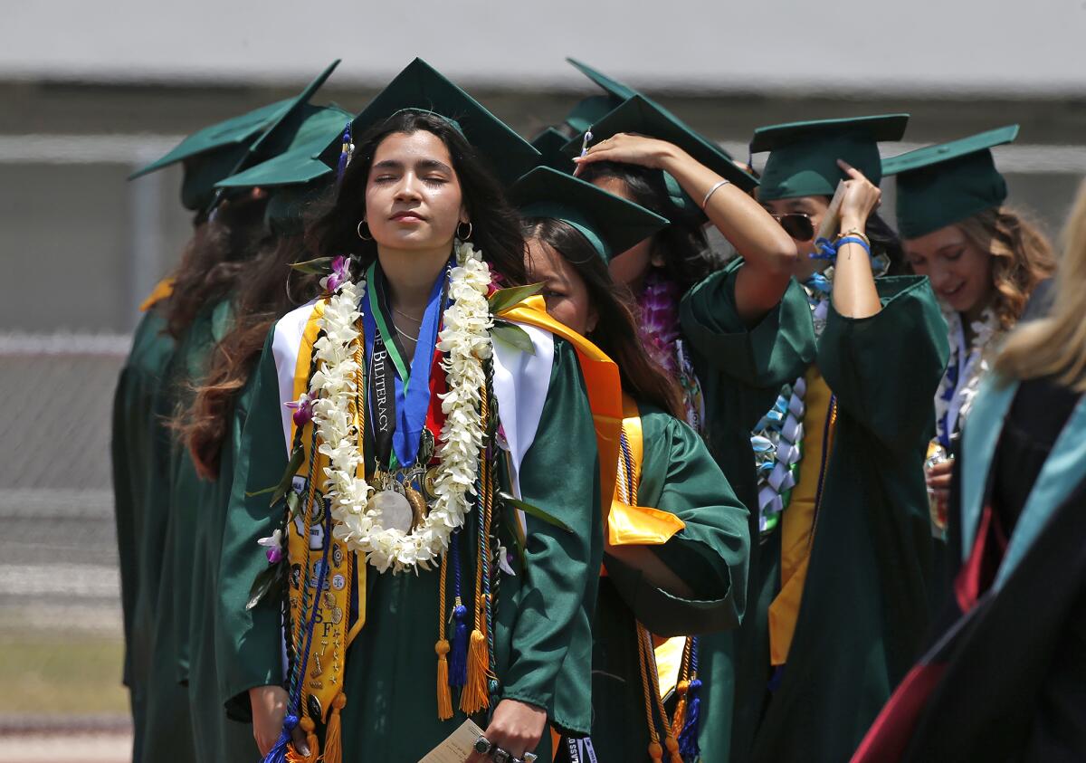 Costa Mesa High ASB president Clarice Encarnacion at the school's commencement.