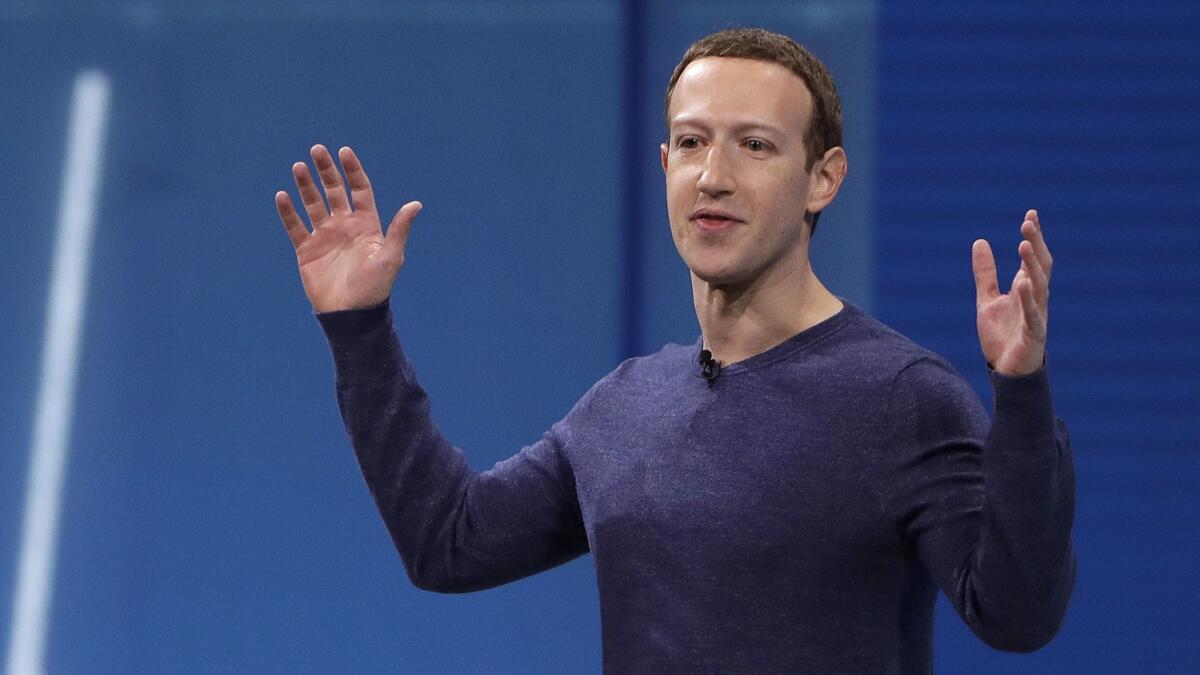 CEO Mark Zuckerberg at Facebook's developer conference in San Jose on May 1.
