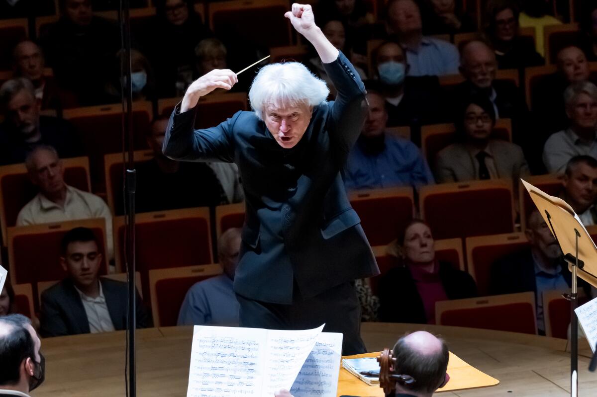 The Pacific Symphony, with Carl St.Clair conducting, at the Renée and Henry Segerstrom Concert Hall in Costa Mesa in 2023.