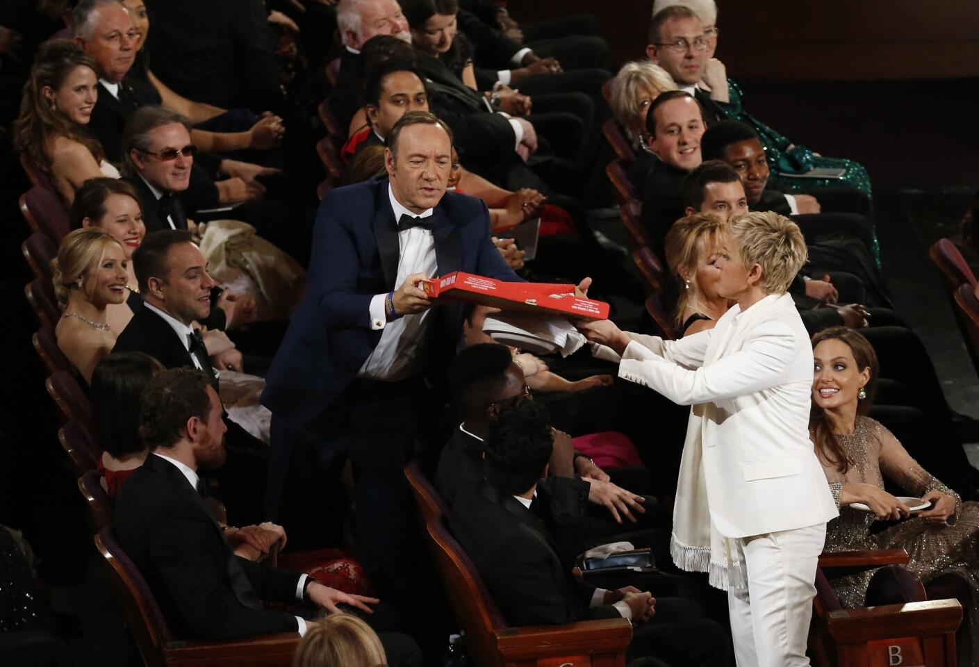 Backstage at the 2014 Academy Awards