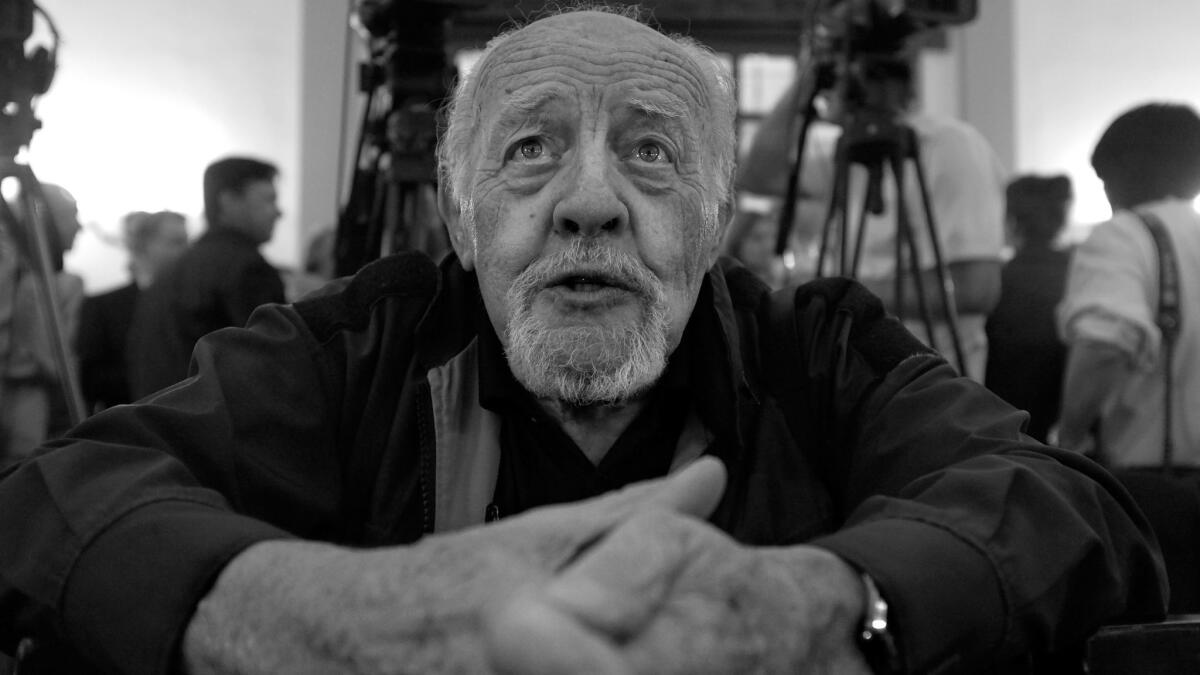 Israeli photojournalist David Rubinger is seen in 2012 at a media event in Jerusalem.