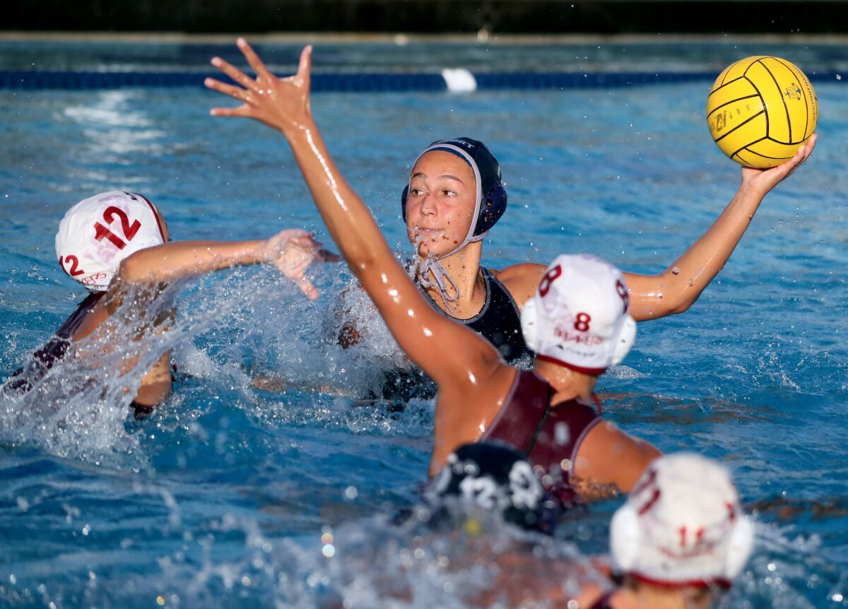 Newport Harbor High water polo player #7 Avery Montiel.
