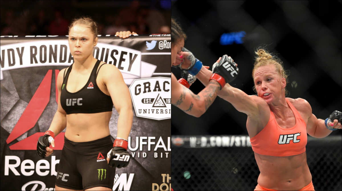 Ronda Rousey, left, will square off against Holly Holm in a women's bantamweight championship fight on Saturday, Nov. 14 in Melbourne, Australia. Both fighters come in with undefeated records.