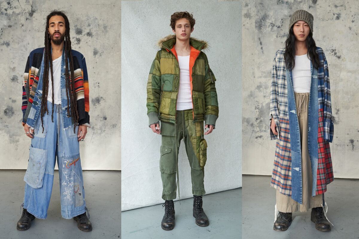 Looks from the fall and winter 2020 Greg Lauren GL Scraps collection.