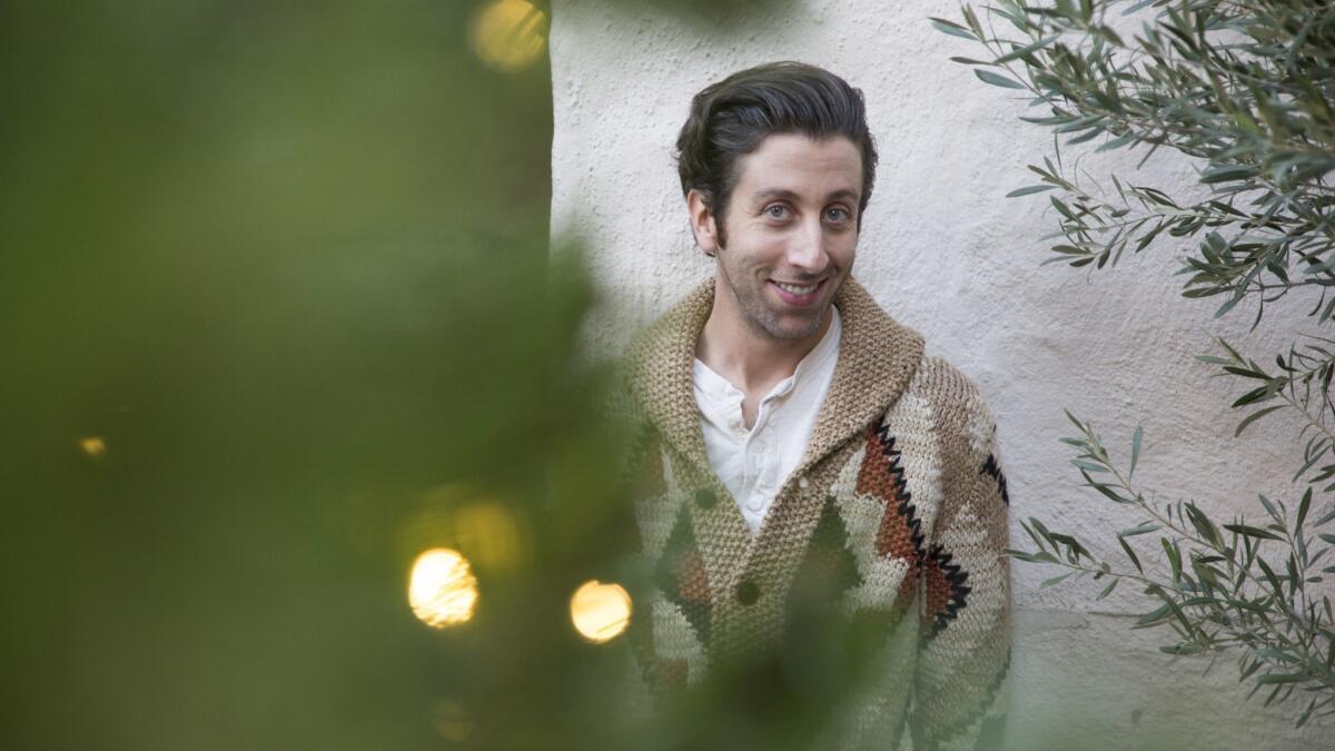 Simon Helberg outside Pasadena Playhouse, where he will take on the role Jimmy Stewart made famous in the film "It's a Wonderful Life."