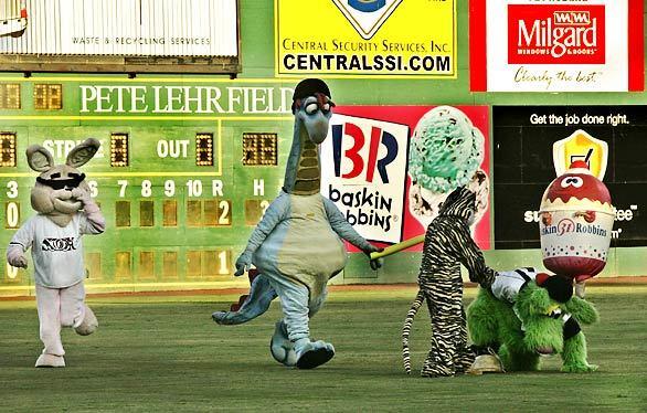 Mascots in outfield