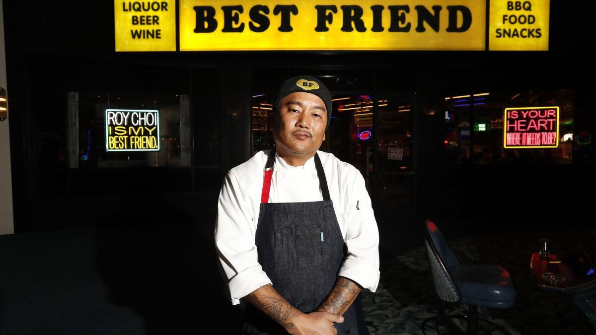 Chef Roy Choi is photographed in front of his new restaurant, Best Friend, located inside the Park MGM hotel on the Las Vegas Strip.