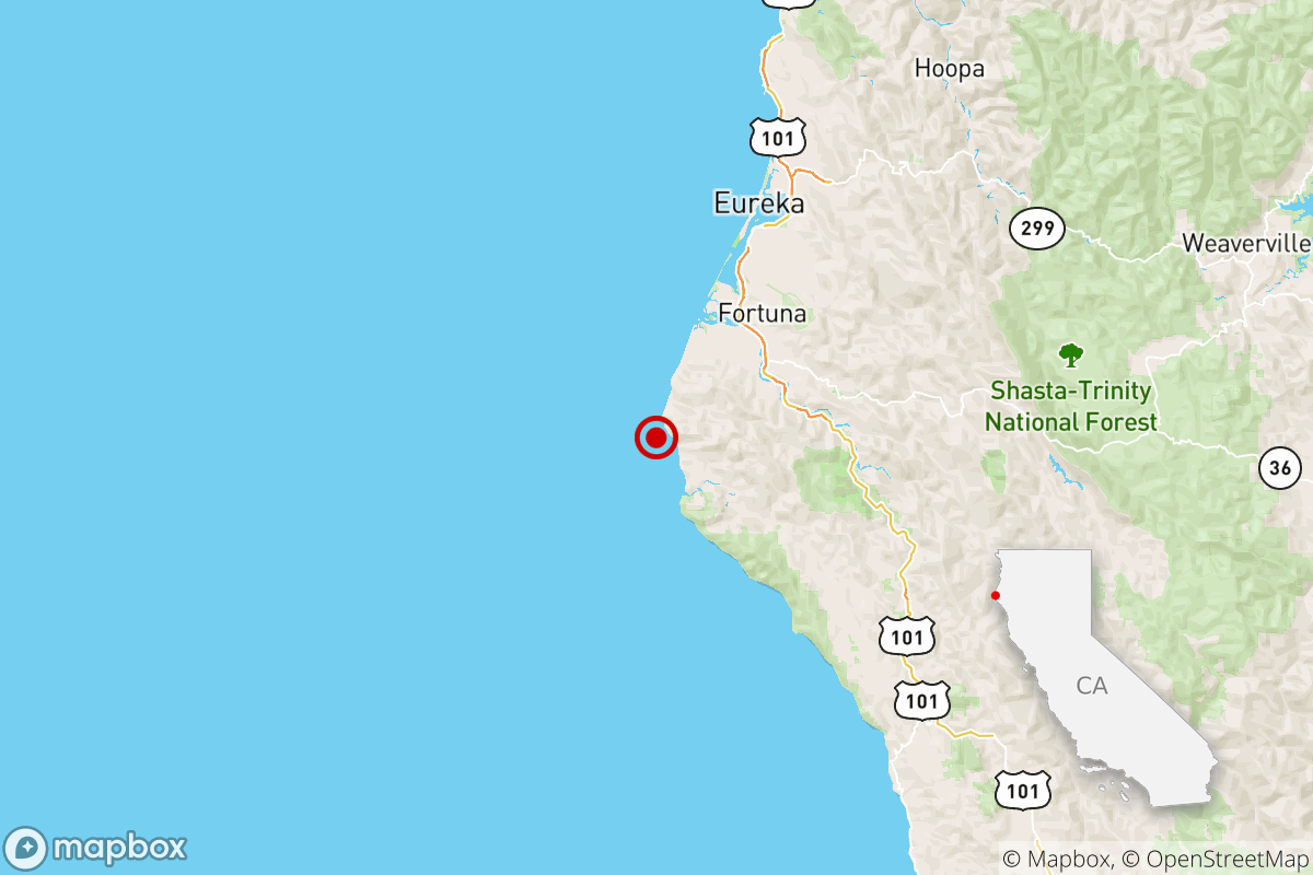 A magnitude 3.5 earthquake hit Thursday night 18 miles from Fortuna, Calif.