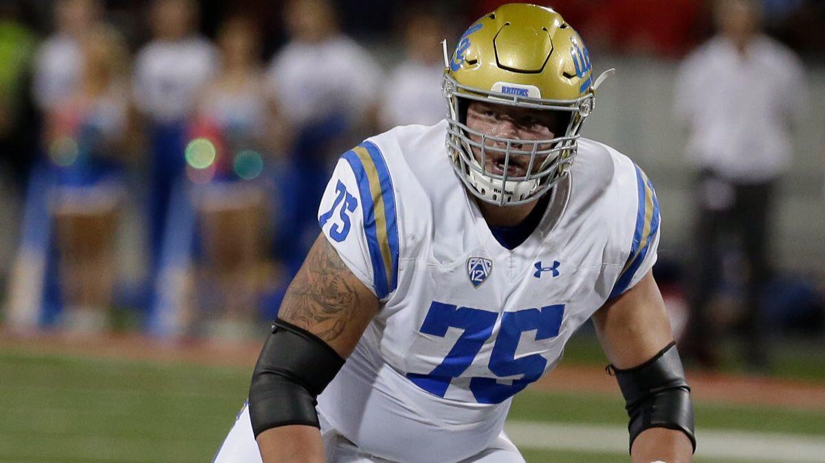 UCLA offensive lineman Andre James during a game against Arizona on Oct. 14.