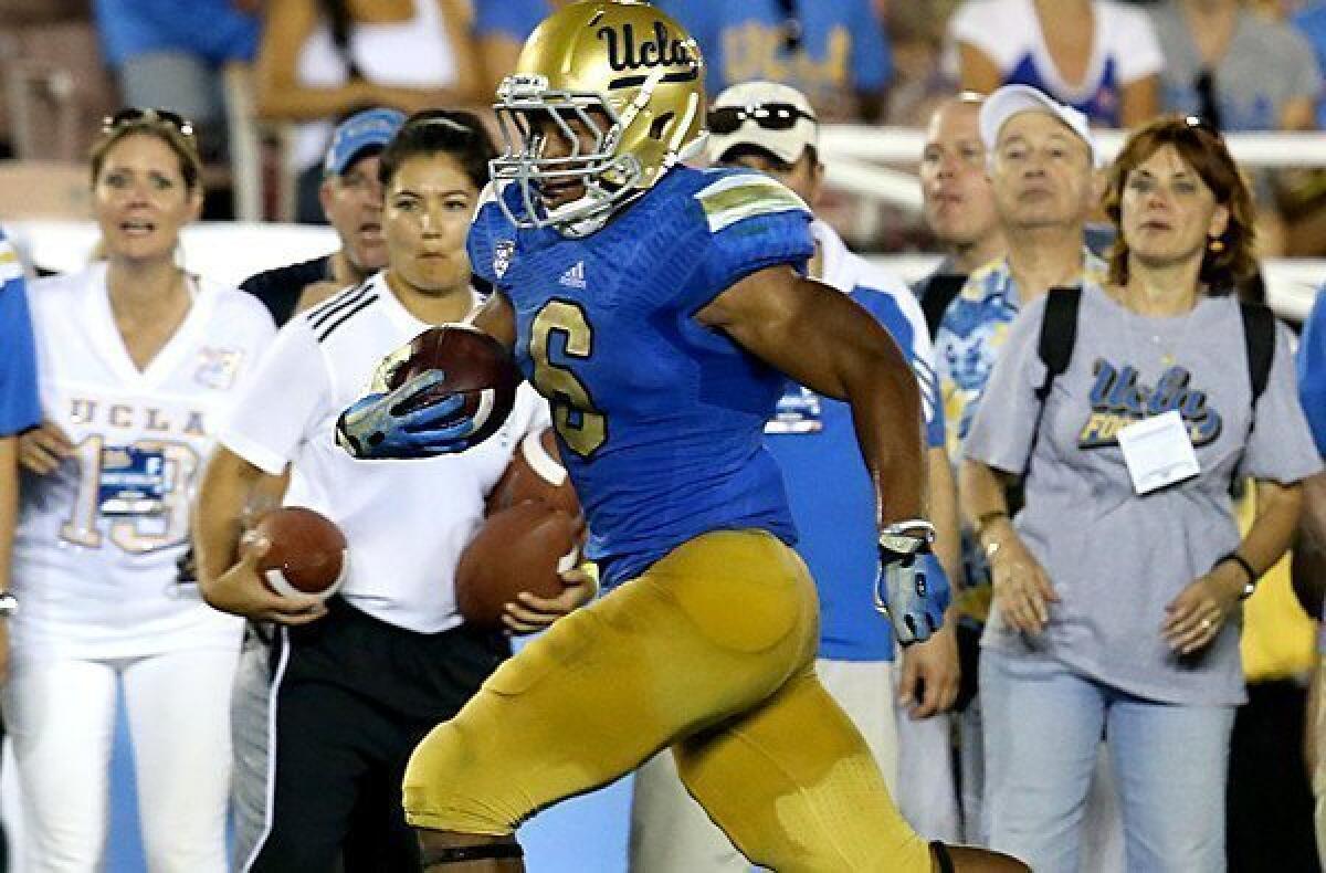 UCLA running back Jordon James, sprinting for a touchdown against Nevada, is expected to play Saturday against Arizona State.