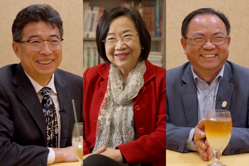 Professor Robert Liu, Christine Che and Daniel Deng
