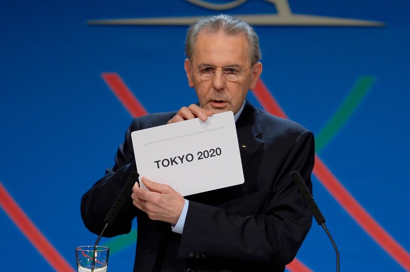 International Olympic Committee President Jacques Rogge announces that Tokyo will be the site of the 2020 Summer Olympics during a session of the IOC in Buenos Aires.