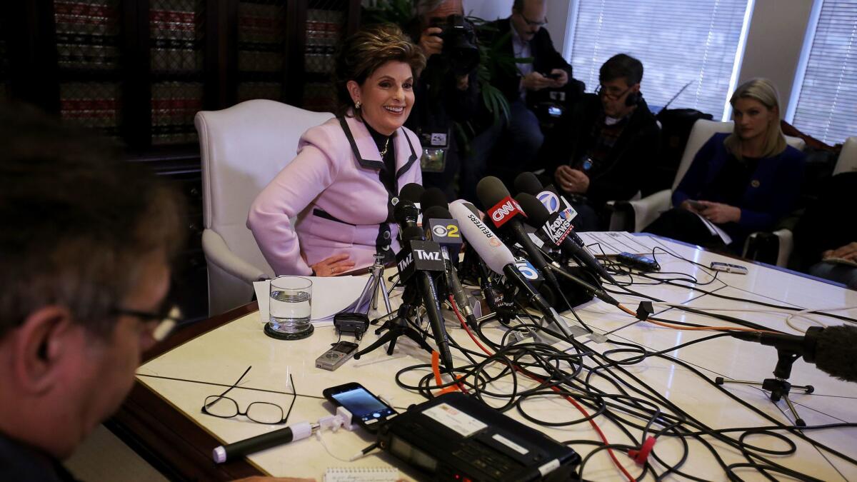 Gloria Alred, who represents 29 alleged victims of Bill Cosby, holds a press conference in December 2015 to discuss charges filed against the comedian.