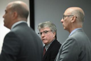 Defendant Kevin Monahan, center, is flanked by his legal defense during opening statements in his murder trial, Thursday, Jan. 11, 2024, at the Washington County Courthouse in Fort Edward, N.Y. Monahan, 66, is accused of fatally shooting 20-year-old Kaylin Gillis on the night of April 15, 2023, after she and friends accidentally pulled into his driveway in rural Hebron. He is charged with second-degree murder, reckless endangerment and tampering with physical evidence. (Will Waldron/The Albany Times Union via AP, Pool)