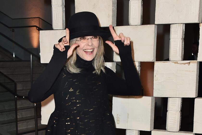 Diane Keaton arrives at the Hammer Museum gala Saturday in Los Angeles, where she and artist Paul McCarthy were honored.