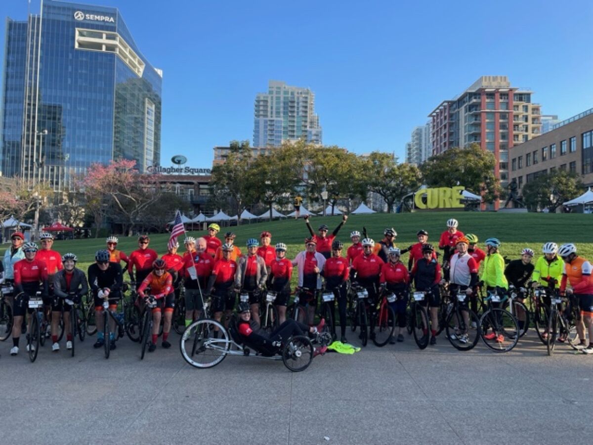 Cyclists gathered for Padres Pedal the Cause in March.