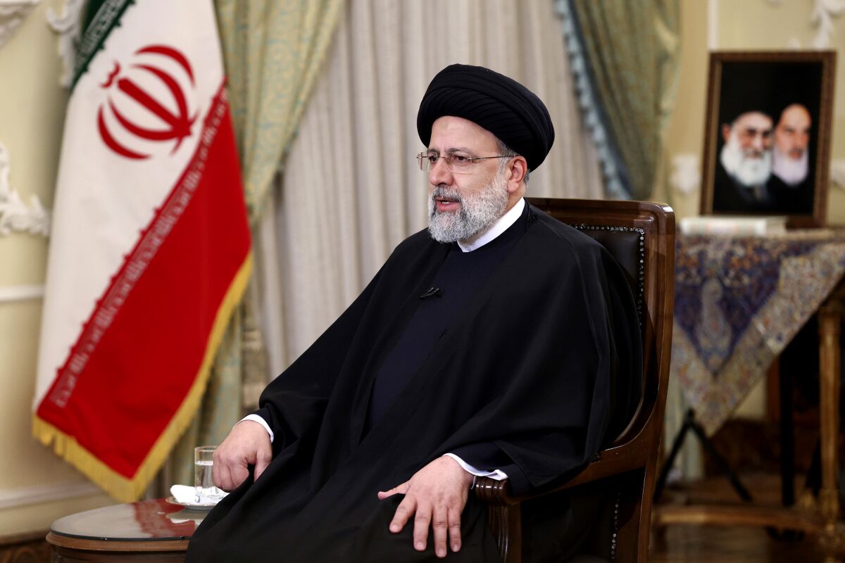 President Ebrahim Raisi of Iran speaks on state TV