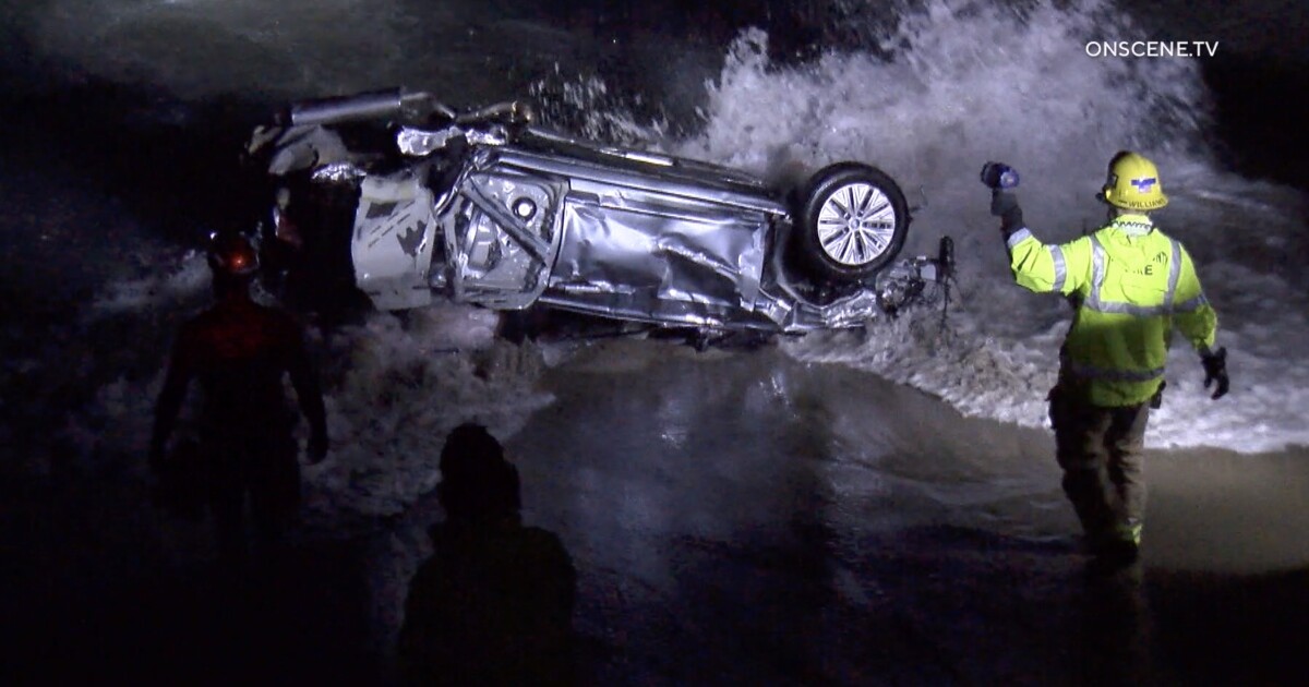 The woman dies after the Pacific Coast Highway car flew into the waves