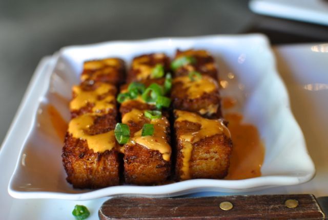 The crispy buttery Tony's tots at the Bottle Room are something between hash browns and tater tots.
