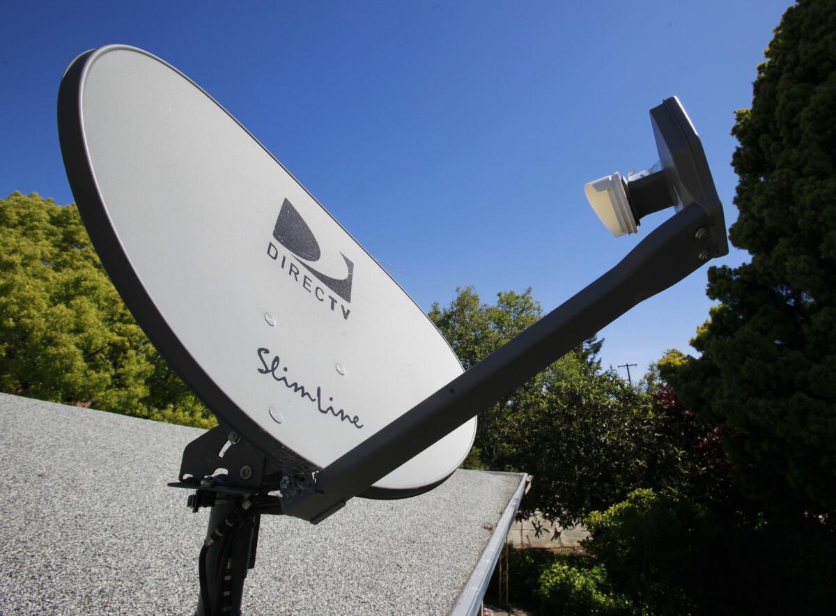 A DirecTV satellite dish on a home in Palo Alto.