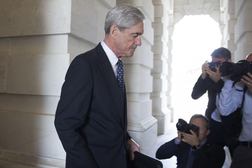 Mandatory Credit: Photo by MICHAEL REYNOLDS/EPA-EFE/REX/Shutterstock (9258291a) Robert Mueller Robert Mueller asked Germany's Deutsche Bank for Trumps account details, Washington, USA - 21 Jun 2017 (FILE) - Special Counsel and Former FBI Director Robert Mueller (C) leaves after briefing members of the Senate Judiciary Committee on the investigation into Russia's interference in the 2016 US presidential election, on Capitol Hill in Washington, DC, USA, 21 June 2017, (reissued 05 December 2017). According to media reports on 05 December 2017 US special counsel Robert Mueller has asked Germany's Deutsche Bank to provide records of accounts held by US President Donald J. Trump, as part of an investigation into alleged Russian influence in the US presidential election. ** Usable by LA, CT and MoD ONLY **