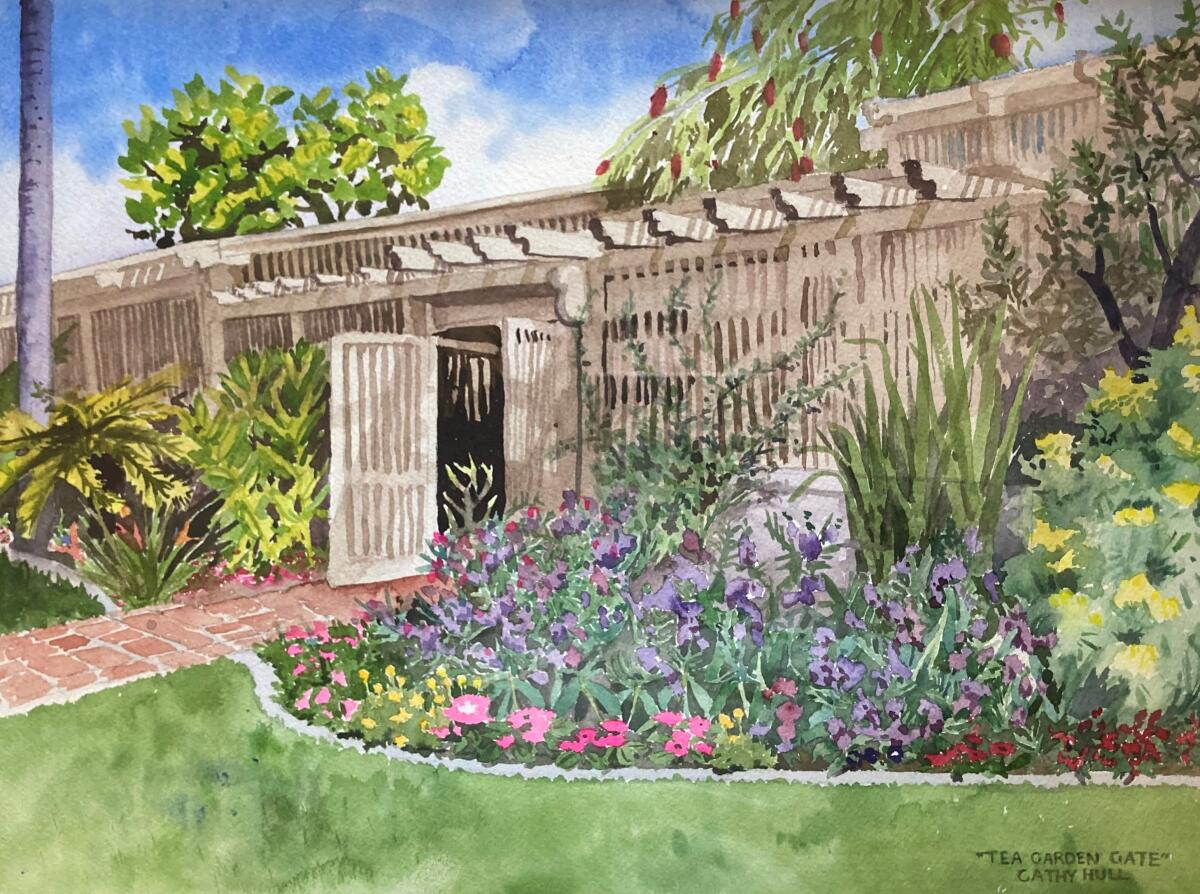 artist Cathy Hull’s Sherman Gardens’ Tea Garden Gate