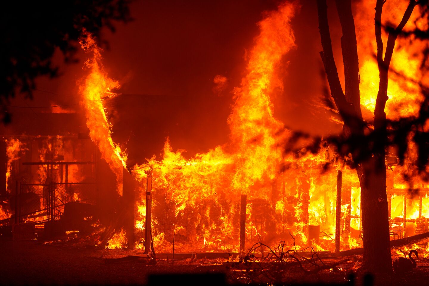 Structures burn Sept. 28 in Santa Rosa, Calif.