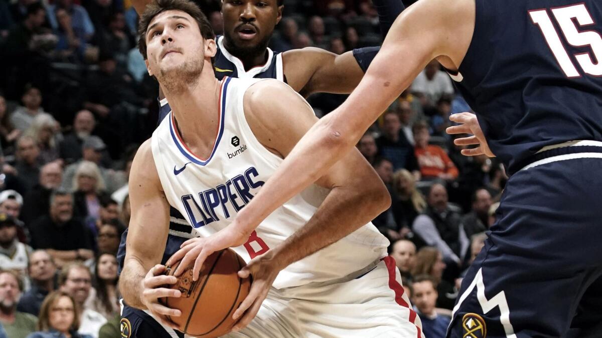 Clippers forward Danilo Gallinari played against his former team in Denver since he departed as a free agent in 2017.