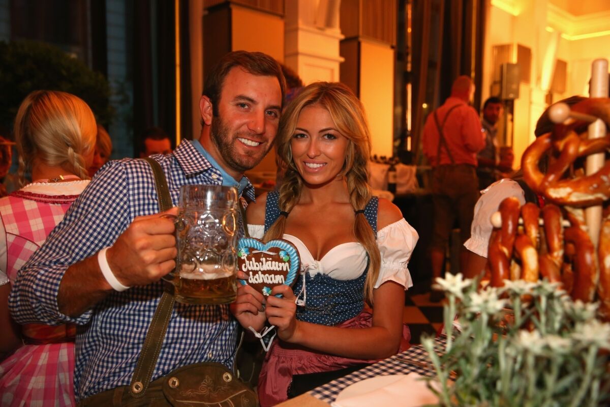 Dustin Johnson and Paulina Gretzky, shown at the BMW International Open 25th anniversary party in Munich this summer, have announced their engagement.