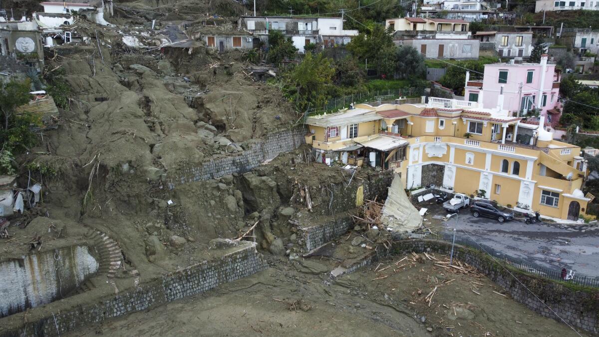 Houses damaged by rainfall-triggered landslides