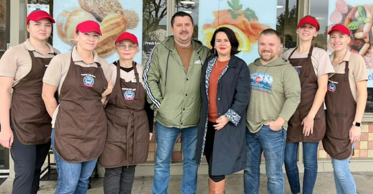 European Food Market owners are, from left to right center, Andrey Kungurtsev, Lidiya Kungurtseva and Andrew Drozd and staff.