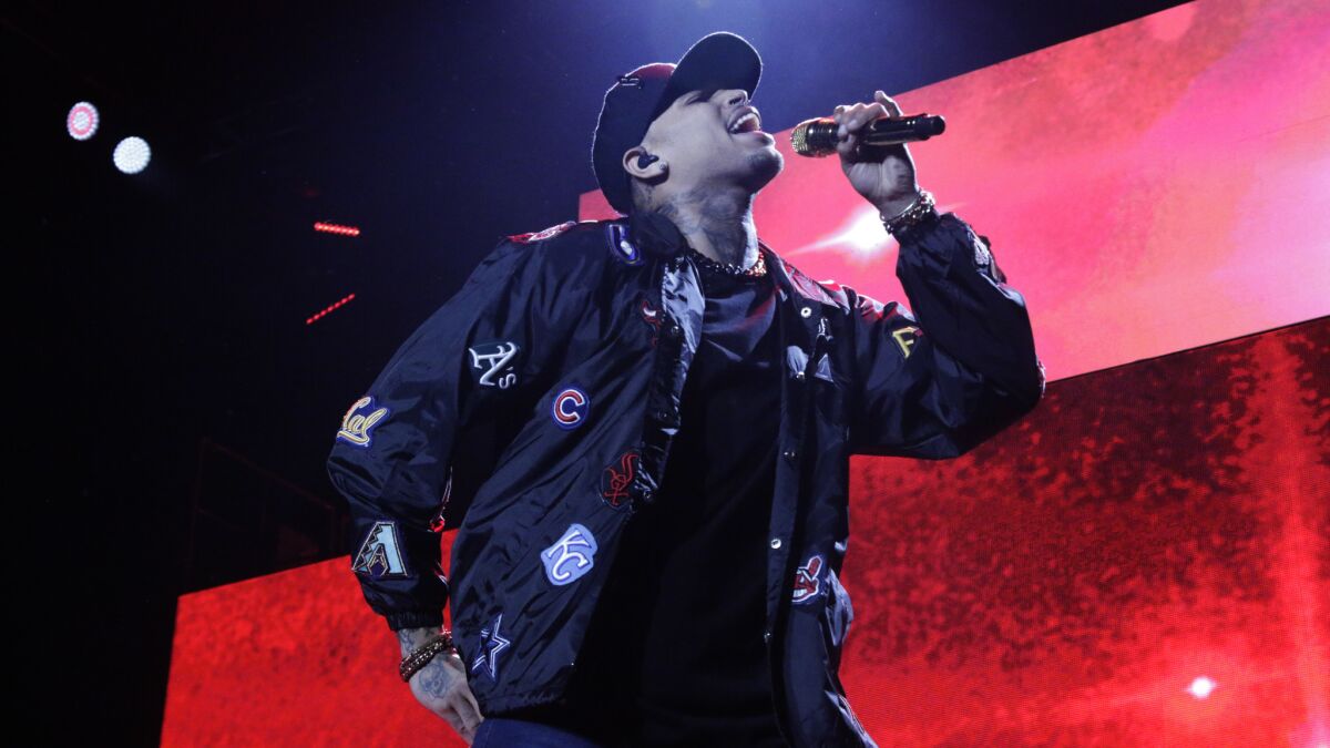 Chris Brown performs Sunday night at the Forum in Inglewood.
