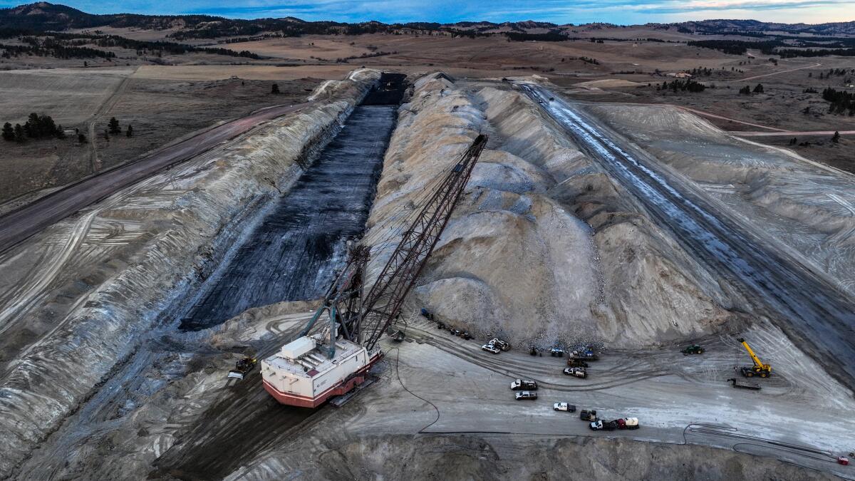 An aerial view of the coal mine outside Colstrip.