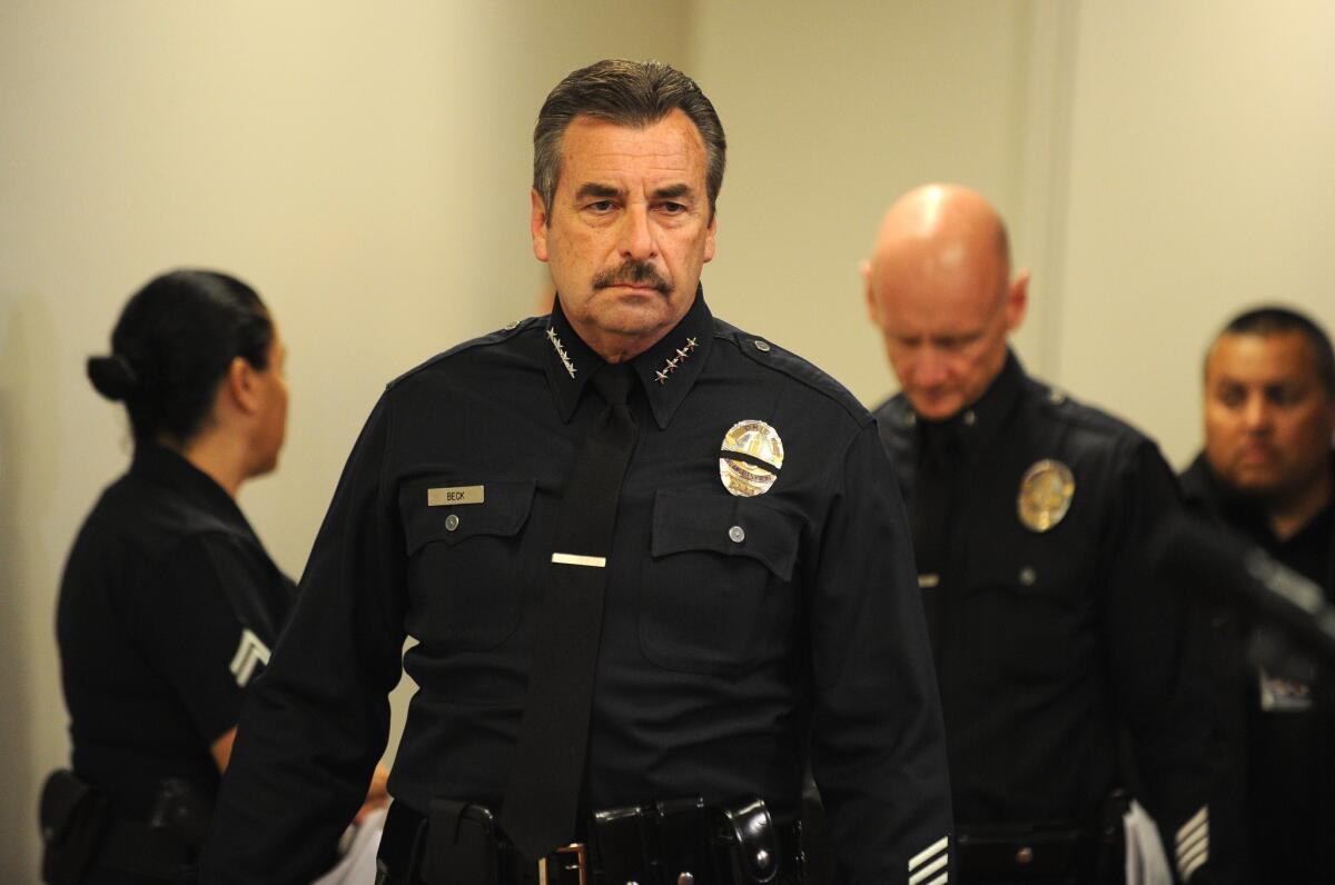 Los Angeles police Chief Charlie Beck is under pressure to improve the way the department handles claims of harassment by officers.
