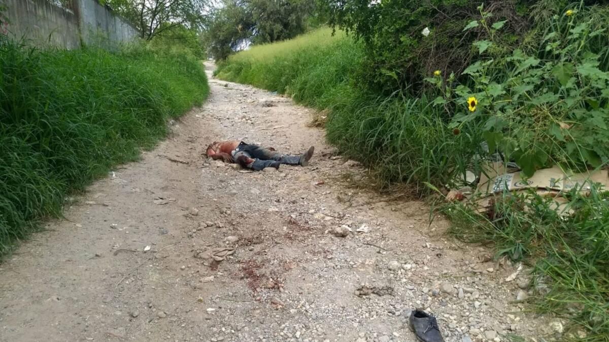 A picture released by Mexican prosecutors shows the corpse of Mexican journalist Hector Gonzalez Antonio, who was found beaten to death in Ciudad Victoria, Tamaulipas state.