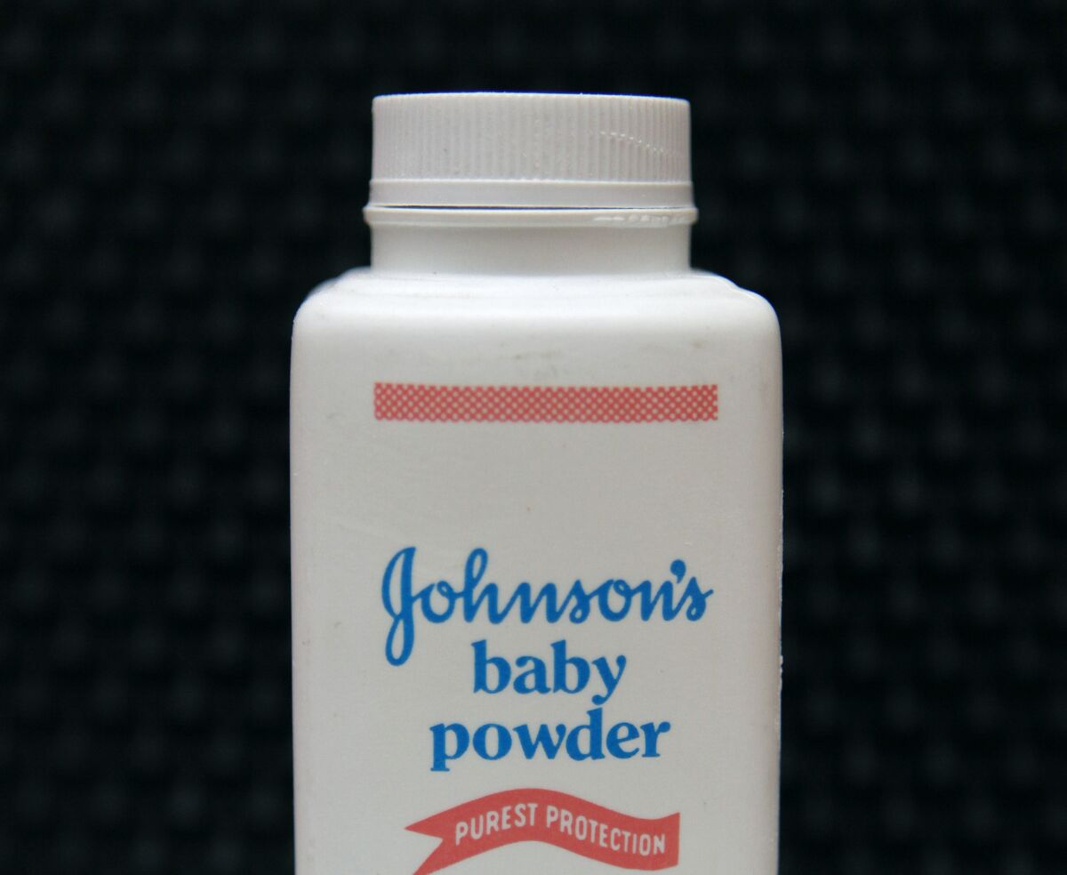 Bottle of Johnson & Johnson baby powder